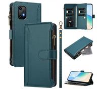 XFDSFDL® Protective Cover for UMIDIGI Bison X20 (6.53 Inch) PU Leather Lanyard Flip Case with Stand Magnetic Closure Nine Card Slot Wallet Zipper Holster Dark Green