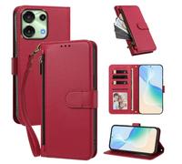 XFDSFDL® Protective Cover for UMIDIGI G9/ Note 9 5G (6.75 Inch) PU Leather Case Wireless Charging Zipper Wallet Holster with Stand Magnetic Closure Lanyard Purse Red