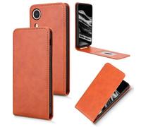 XFDSFDL® Protective Cover for Xreal Beam Pro (6.5 Inch) Vertical PU Leather Up and Down Open Case with Stand Wallet Phone Shell Holster Brown