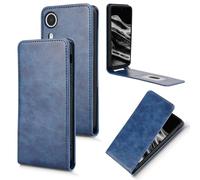XFDSFDL® Protective Cover for Xreal Beam Pro (6.5 Inch) Vertical PU Leather Up and Down Open Case with Stand Wallet Phone Shell Holster Blue