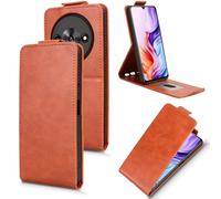 XFDSFDL® Protective Cover for ZTE Blade A76 (6.75 Inch) Vertical PU Leather Up and Down Open Case with Stand Wallet Phone Shell Holster Brown