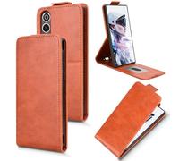 XFDSFDL® Protective Cover for ZTE Nubia RedMagic 10 Air NX779J (6.8 Inch) Vertical PU Leather Up and Down Open Case with Stand Wallet Phone Shell Holster Brown
