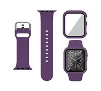 XFEN Sport Silicone S/M Size Band and Case with Screen Protector for Apple Watch Series 6 SE Series 5 Series 4 40mm - Dark Purple