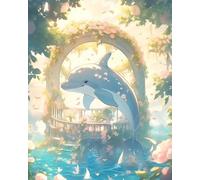 XFENDOUDOU Cross Stitch Kits for Adults Beginners pre Printed Animal Dolphin DIY Cross Stitch Stitching Kit for Home Decor Cross Stitch Patterns 16x20inch
