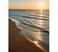 XFENDOUDOU Cross Stitch Kits for Adults Beginners pre Printed Beach and Wave Landscape Patterns DIY Cross Stitch Stitching Kit for Home Decor Cross Stitch Patterns 16x20inch