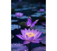 XFENDOUDOU Cross Stitch Kits for Adults Beginners pre Printed Butterfly Lotus DIY Cross Stitch Stitching Kit for Home Decor Cross Stitch Patterns 16x20inch