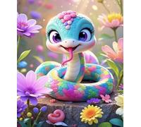 XFENDOUDOU Cross Stitch Kits for Adults Beginners pre Printed Flower Snake DIY Cross Stitch Stitching Kit for Home Decor Cross Stitch Patterns 16x20inch
