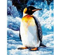 XFENDOUDOU Cross Stitch Kits for Adults Beginners Printed Animal Penguins DIY Cross Stitch Stitching Kit for Home Decor Cross Stitch Patterns 16x20inch