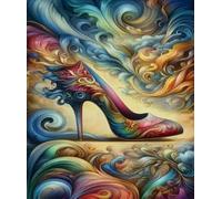 XFENDOUDOU Cross Stitch Kits for Adults Beginners Stamped Abstract high Heels Counted Printed Embroidery Kit Needlework Wall Art Decor 16X20 inchs