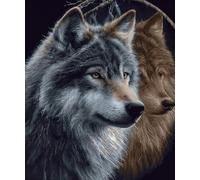 XFENDOUDOU Cross Stitch Kits for Adults Beginners Stamped Animal Portraits Counted Printed Embroidery Kit Needlework Wall Art Decor 16X20 inchs