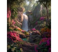 XFENDOUDOU Cross Stitch Kits for Adults Beginners Stamped Flower Scenery Needlework Home Deco 16x20inch
