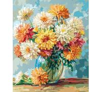 XFENDOUDOU Cross Stitch Kits for Adults Beginners Stamped Flowers in a vase Counted Printed Embroidery Kit Needlework Wall Art Decor 16X20 inchs
