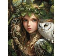 XFENDOUDOU Cross Stitch Kits for Adults Beginners Stamped White Owl Counted Printed Embroidery Kit Needlework Wall Art Decor 16X20 inchs