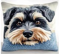 XFENDOUDOU Cross Stitch Kits Stamped for Adults Beginner Kids Cute Animal puppyDecoration Embroidery Pillow 11CT 45×45cm DIY Embroidery Needlework Kit Creative Home Decoration Needlework