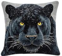 XFENDOUDOU Cross-Stitch Pillow DIY KitAnimal Black PantherPillowcase 11CT Stamped Embroidery Needlepoint Handmade Cushion Home Decor 45X45cm Creative Home Decoration Needlework
