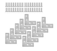 XFentech 5 - 12 Pieces Stainless Steel Flat Corner Brace - L Shape Repair Joining Mending Flat Plate Bracket with Screws, with Screws, 40*40mm