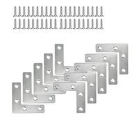 XFentech 5-12 Pieces Stainless Steel Flat Corner Brace - L Shape Repair Joining Mending Flat Plate Bracket with Screws, with Screws, 50 * 50mm