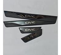 XFEU_sp Car Door Sill Protector For HON-DA Civic, Car Kick Plates, Car Door Sill Scuff Plate, Non-Slip Anti Scratch Reducing Scuff Anti-Collision,A