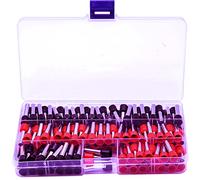 XFFCSEC 8 Gauge Ferrule Connectors - Fit 8 Gauge Wire Crimp Ferrule (Red + Black Box of 150)