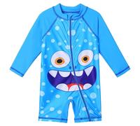 XFGIRLS Boys Swimsuit UPF50+ Sun Safe Swimwear Swimming Costume for Girls Toddler Kids Swimwear BlueMonster 12M