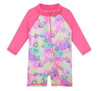 XFGIRLS Girls Swimsuit UPF50+ One Piece Toddler Kids Summer Swimwear Swimming Costume for Girls S488_PinkWhale 6A