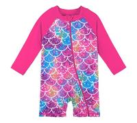 XFGIRLS Girls Swimsuit UPF50+ One Piece Toddler Kids Summer Swimwear Swimming Costume for Girls S488_HotPinkScale 12M