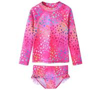 XFGIRLS Girls UPF50+ Long Sleeve Two Piece Swimsuit Set, Rash Guard, 12M-6A