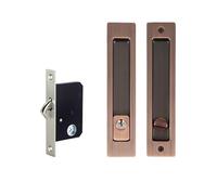 xfhTRUdrt Keyed Patio SlidingSet Invisible Recessed Handle Latch Pocket for(Red Bronze)