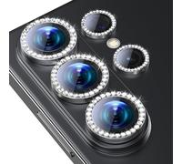 Xfilm Bling Camera Lens Protector for Samsung Galaxy S26 Ultra, Individual Lens Cover with HD Clear Tempered Glass Camera Screen Protection Film, Case Friendly, Scratch Proof(Diamond Black)
