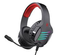 XFIRE-GEAR Gaming Headset with Microphone for Pc, Xbox One Series X/s, Ps4, Ps5, Switch, Stereo Computer, Laptop, Mac, Nintendo Gamer (Black+Red)