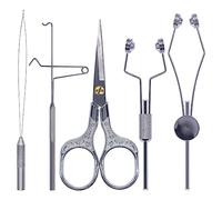 XFISHMAN Fly-Tying-Kits-for-Beginners-with- with Bobbin Threader Scissors Whip Finisher 5 in 1 Starter Tying Flies Set
