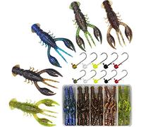 XFISHMAN-Ned-Rig-Baits-Kit-35 Piece-Crawfish-Bass-Soft-Plastic-Fishing-Lures with Finesse Shroom Jig Head 2.5 inch