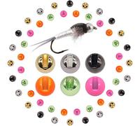 XFISHMAN Tungsten-Slot-Beads-Fly-Tying-Beads-Heads-Assortment Fly Tying Materials Nymph for Fly Fishing Slotted Tungsten Beads 60 Pack (5/32” 3.8mm（6 Colors ） 60 Pack)