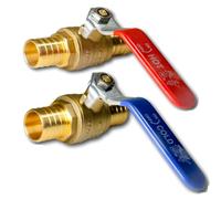 XFITTING 4 Pieces 1" Pex Ball Valve Hot & Cold, 24-2-5&6=4X (4Packs)