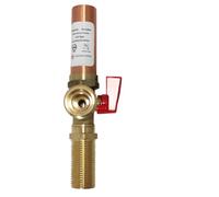 XFITTING Premium Washing Machine Outlet Stop Valve with Hammer Arrestor, 1/2 Inch MIP/Sweat x 3/4 Inch MHT, Red Handle, Pack of 5
