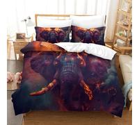 XFKLYNVCJ 3D Printed Duvet CoverElephant Microfiber Duvet Cover Comforter Cover Set with Zipper Home Bedding Cover Sets for Boys Adult Super King（260x220cm）