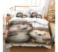 XFKLYNVCJ Hedgehog 3D Printing 100% Microfiber Quilt Cover with Zipper Closure Home Bedding Cover Sets for Women & Men’s Child Bedroom, Guestroom Single（140x200cm）