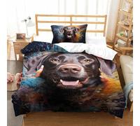 XFKLYNVCJ Labrador Dog Ultra Soft Duvet Cover Set Modern Duvet Cover All Seasons Comforter Cover 3pc with Zipper Bedding Set for Kids Boys Girls Single（135x200cm）
