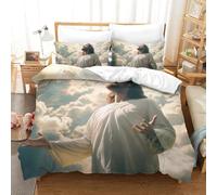 XFKLYNVCJ Mythical Jesus Duvet Cover Set 3 PCS Hotel Quality Quilt Cover Bed Sets Bed Covers with Pillowcases with Zipper Closure Ultra Soft Hypoallergenic Microfiber Double（200x200cm）