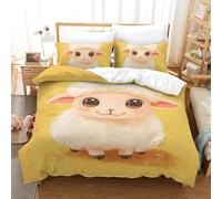 XFKLYNVCJ Sheep Duvet Cover Set 3 PCS Hotel Quality Quilt Cover Bedding Bed Covers with Pillowcases with Zipper Closure Breathable Stylish Comforter Single（140x200cm）