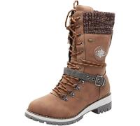 XFKOHBE Snow Boots for Women Winter Warm Stretch Knit Boots Anti-Slip Chunky Low Heel Zipper Booties Lace up Mid Calf Motorcycle Side Zipper Combat Cowboy Riding Boots