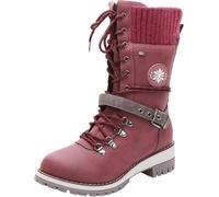 XFKOHBE Snow Boots for Women Winter Warm Stretch Knit Boots Anti-Slip Chunky Low Heel Zipper Booties Lace up Mid Calf Motorcycle Side Zipper Combat Cowboy Riding Boots