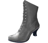 XFKOHBE Womens Vintage Victorian Booties, Ladies Fashion Gothic Ankle Boots Pointed-Toe Stiletto Heel Mid Calf Boot Shoes