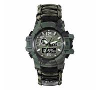 XFLHXY 23-in-1 Tactical Survival Watch for Men, Multifunctional Outdoors Waterproof Survival Watches, Adjustable Wristband with Compass Paracord Band(Color3)