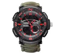 XFLHXY 23-in-1 Tactical Survival Watch for Men, Multifunctional Outdoors Waterproof Survival Watches, Adjustable Wristband with Compass Paracord Band(Color7)