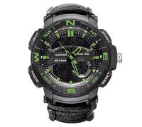 XFLHXY 23-in-1 Tactical Survival Watch for Men, Multifunctional Outdoors Waterproof Survival Watches, Adjustable Wristband with Compass Paracord Band(Color3)
