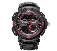 XFLHXY 23-in-1 Tactical Survival Watch for Men, Multifunctional Outdoors Waterproof Survival Watches, Adjustable Wristband with Compass Paracord Band(Color6)