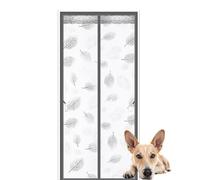 XFLHXY Insulated Magnetic Thermal Door Curtain, Semi-Transparent Squares Pattern, Close Automatically Tightly Hands Free, for Kitchen, Bedroom, Air Conditioner Room(White,80 * 200cm)