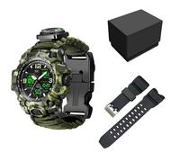 XFLHXY Mens Tactical Military Digital Watch, 23-in-1 Survival Multi-Functional Army Outdoors Waterproof Camouflage Sports Watches Dual Display Analog LED Electronic Wristwatches(Color2)