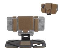 XFLHXY Outdoor Molle Phone Carrier, Lightweight Foldable Navigation Board with Wide Angle Phone Holder, Chest Rig Hovering Mount Tactical Phone Mount for 15 Pro(Brown)
